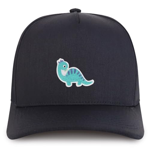 Trendy Apparel Shop Brontosaurus Dinosaurus Patch Cotton 5 Panel Structured Snapback Cap