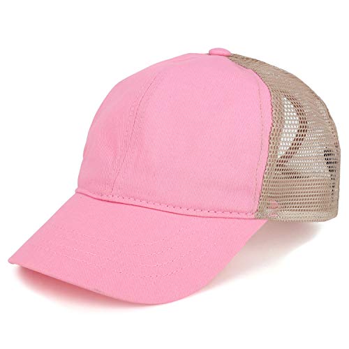 Trendy Apparel Shop Kid's Youth Unstructured Mesh Back Ponytail Baseball Cap