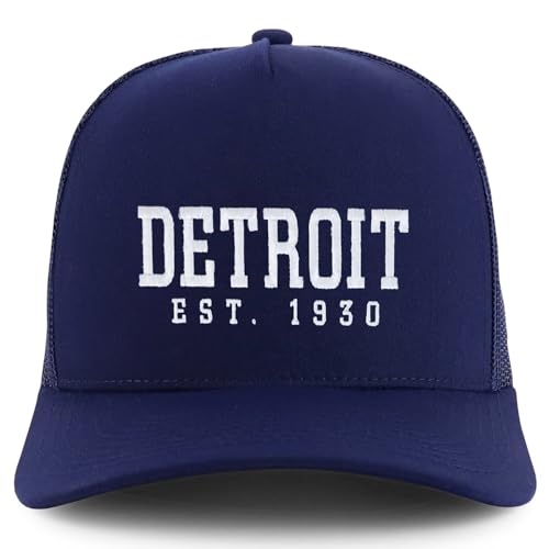 Trendy Apparel Shop Detroit Est.1930 Embroidered 5 Panel Snapback Trucker Cap