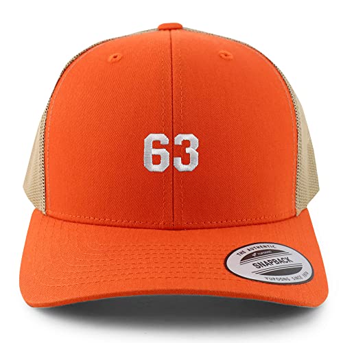 Trendy Apparel Shop Small Number 63 Embroidered 6 Panel Trucker Mesh Cap