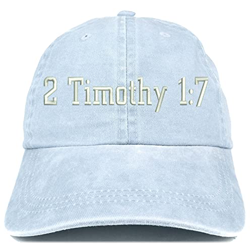 Trendy Apparel Shop 2 Timothy 1: 7 Washed Pigment Dyed Baseball Cap
