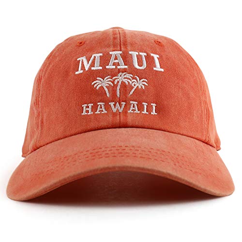 Trendy Apparel Shop Maui Hawaii with Palm Tree Embroidered Unstructured Baseball Cap