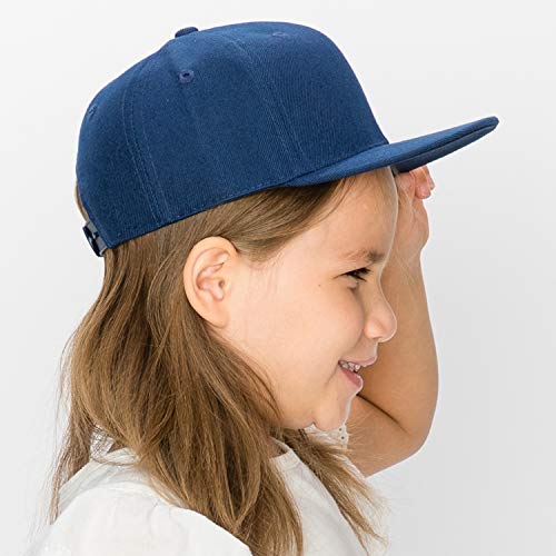 Trendy Apparel Shop Infant to Toddler Kid's Plain Structured Flatbill Snapback Cap