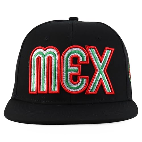 Trendy Apparel Shop Mexico Eagle Embroidered Laser Punching Mesh Back Flatbill Snapback Cap