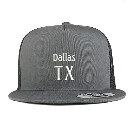 Trendy Apparel Shop Dallas TX Embroidered 5 Panel Flatbill Trucker Cap