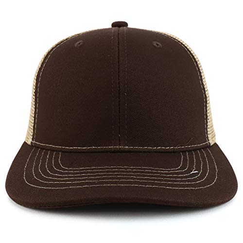 Trendy Apparel Shop Low Profile Two Tone Mesh Back Trucker Baseball Cap