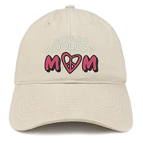 Trendy Apparel Shop World's Coolest Mom Soft Crown 100% Brushed Cotton Cap