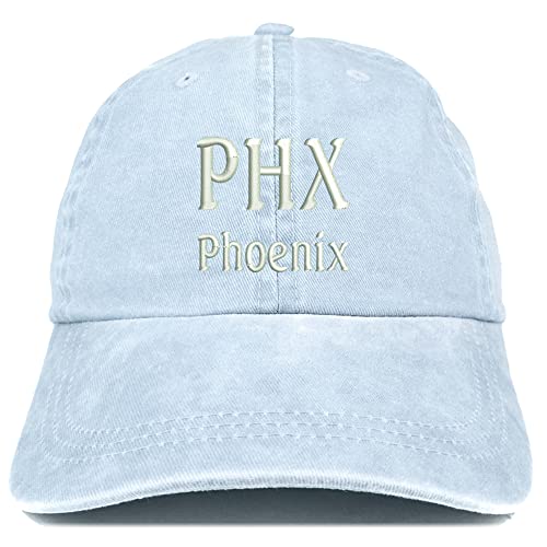 Trendy Apparel Shop PHX Pheonix Embroidered Pigment Dyed Washed Baseball Cap