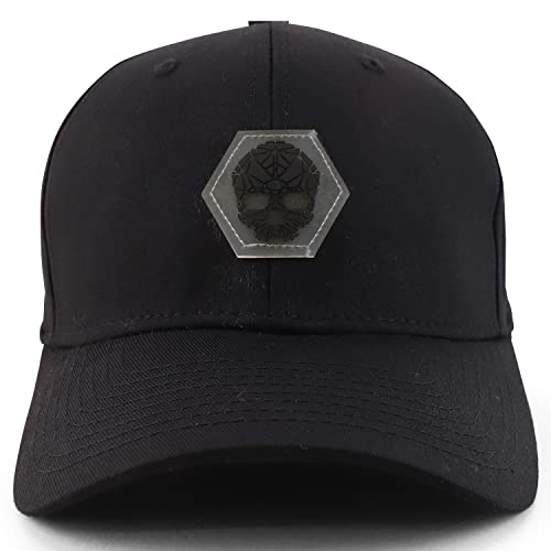 Trendy Apparel Shop Skull Rubber Patch Structured Fitted Baseball Cap