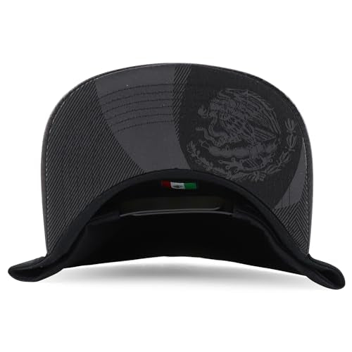 Trendy Apparel Shop 3D Gold Mexico Embroidered License Plate Theme Flatbill Snapback Cap