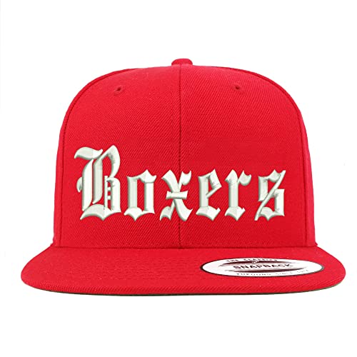 Trendy Apparel Shop Old English Boxers Embroidered Flatbill Snapback