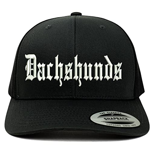 Trendy Apparel Shop Old English Dachshunds 6 Panel Trucker Mesh Cap