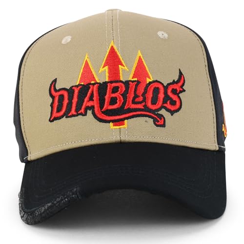 Trendy Apparel Shop Diablos 3D Embroidered Laser Punching Mesh Back Baseball Cap
