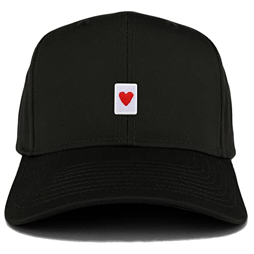 Trendy Apparel Shop Heart Playing Card Patch Structured Baseball Cap