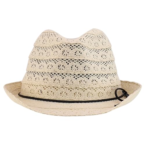 Trendy Apparel Shop Youth Size Girl's Cotton Lace Black Tie Fedora Hat