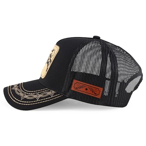 Trendy Apparel Shop Rodeo Patch Structured Curved Bill Mesh Snapback Baseball Cap