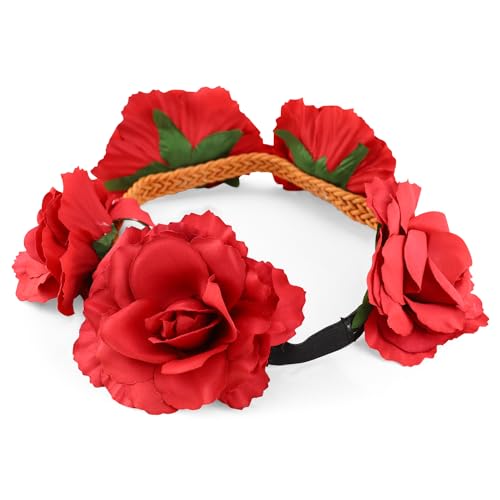 Trendy Apparel Shop Rose Flower Headband Costume Accessories
