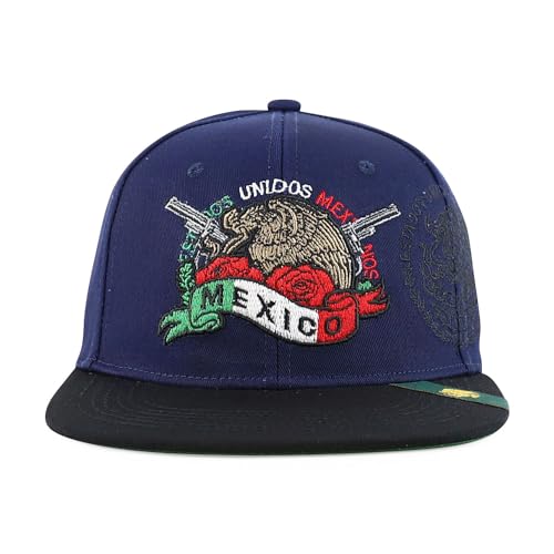 Trendy Apparel Shop Mexico Eagle Embroidered Flatbill Snapback Cap