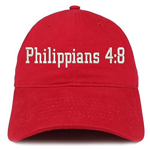 Trendy Apparel Shop Philippians 4:8 Low Profile Soft Cotton Baseball Cap