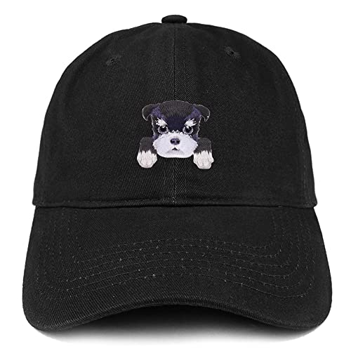 Trendy Apparel Shop Schnauzer Patch Low Profile Soft Cotton Baseball Cap
