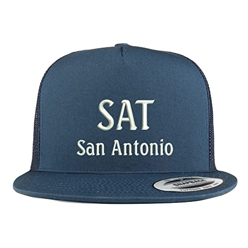 Trendy Apparel Shop SAN San Antonio Embroidered 5 Panel Flatbill Trucker Cap