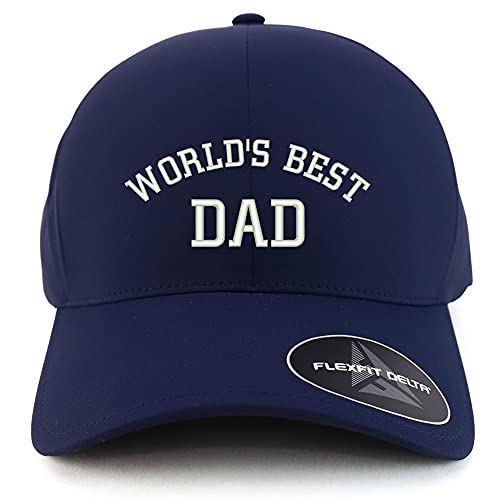 Trendy Apparel Shop Oversized XXL World's Best Dad Embroiderd Athletic Fitted Baseball Cap