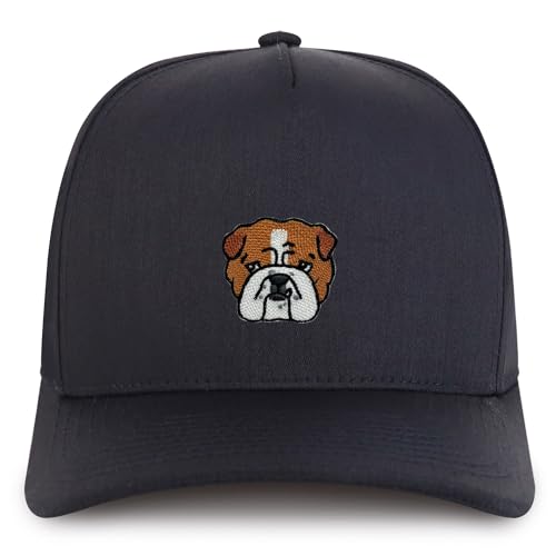 Trendy Apparel Shop Bulldog Embroidered Patch Structured 5 Panel Pro Style Baseball Cap