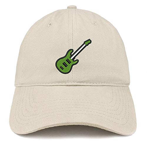 Trendy Apparel Shop Bass Guitar Embroidered Soft Crown Brushed Cotton Cap