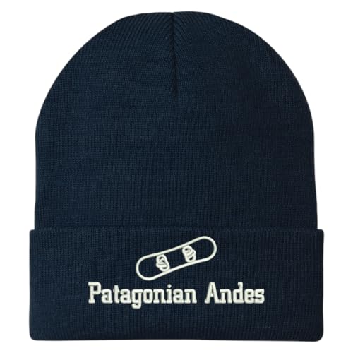 Trendy Apparel Shop Patagonian Andes Snowboard Logo Embroidered Long Cuff Beanie