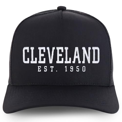 Trendy Apparel Shop Cleveland Est.1950 Embroidered 5 Panel Snapback Trucker Cap