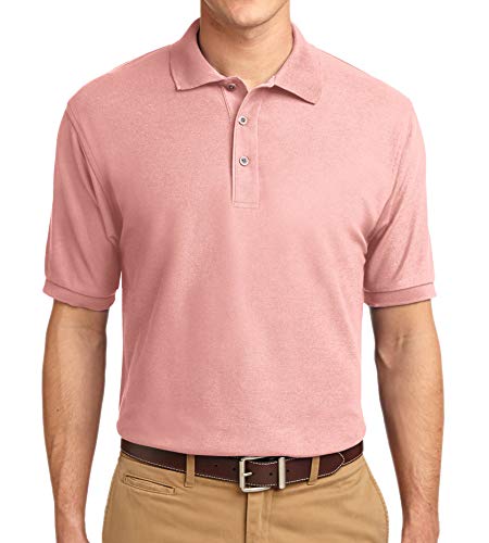 Trendy Apparel Shop Silky Classic Comfortable Fit Wrinkle Resistant Polyester Blend Men's Polo Big and Tall Shirt