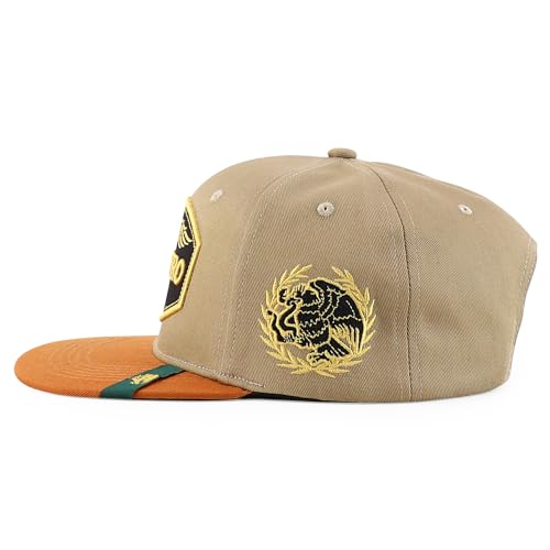 Trendy Apparel Shop Mexico States with Eagle Embroidered Flatbill Snapback Cap