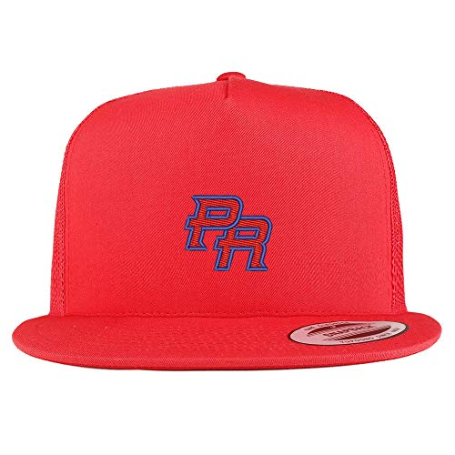 Trendy Apparel Shop Puerto Rico PR Small Embroidered 5 Panel Flatbill Trucker Mesh Cap