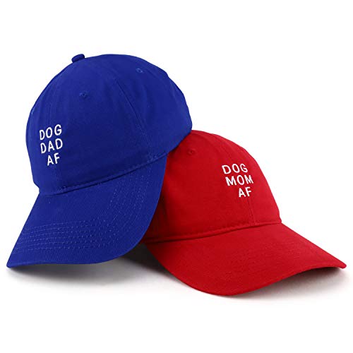 Trendy Apparel Shop Dog Mom and Dad AF Soft Cotton Couple 2 Pc Cap Set