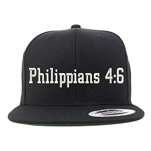 Trendy Apparel Shop Philippians 4:6 Embroidered Flatbill Snapback