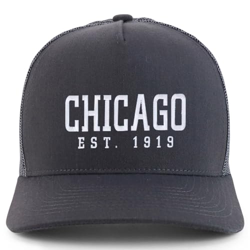 Trendy Apparel Shop Chicago Est.1919 Embroidered 5 Panel Snapback Trucker Cap