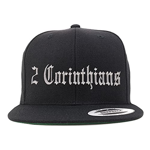 Trendy Apparel Shop 2 Corinthians Old English Embroidered Flatbill Snapback