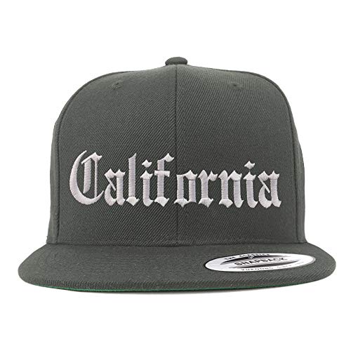 Trendy Apparel Shop California State Old English Embroidered Flatbill Snapback