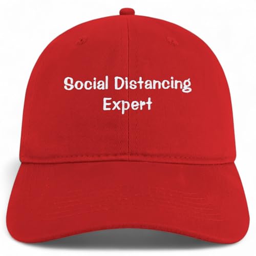 Trendy Apparel Shop Social Distancing Expert Embroidered Cotton Unstructured Low Profile Dad Hat