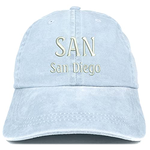 Trendy Apparel Shop SAN San Diego Embroidered Pigment Dyed Washed Baseball Cap
