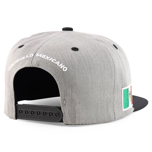 Trendy Apparel Shop Mexico El Tri Soccer Theme Embroidered Flatbill Snapback Cap