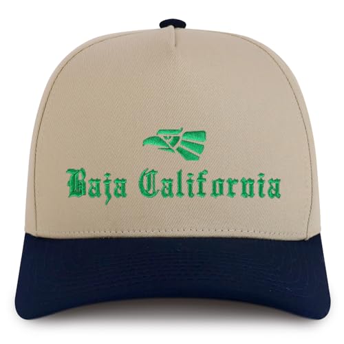Trendy Apparel Shop Baja California Mexico City Embroidered 5 Panel Structured Baseball Cap