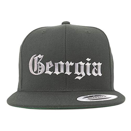 Trendy Apparel Shop Georgia State Old English Embroidered Flatbill Snapback
