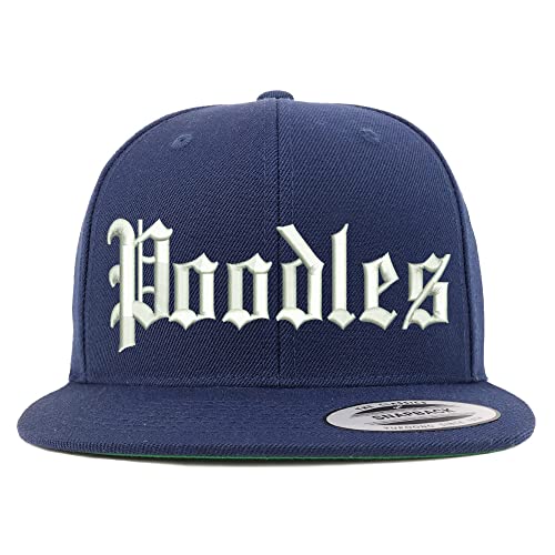 Trendy Apparel Shop Old English Poodles Embroidered Flatbill Snapback