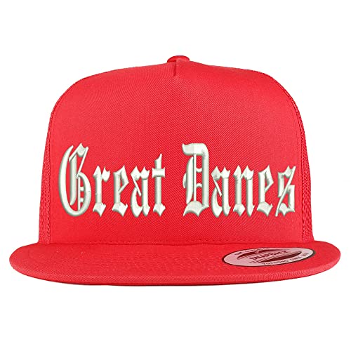 Trendy Apparel Shop Old English Great Danes 5 Panel Flatbill Trucker Cap