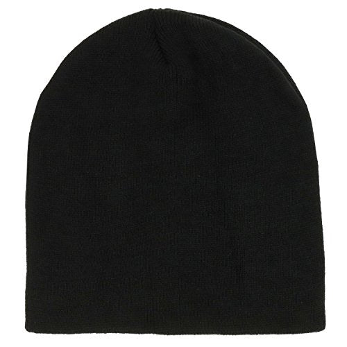 Trendy Apparel Shop Plain Short Winter Acrylic Knit Beanie