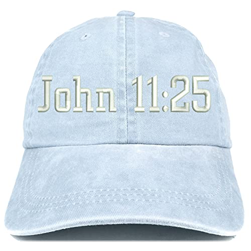Trendy Apparel Shop John 11:25 Washed Pigment Dyed Baseball Cap