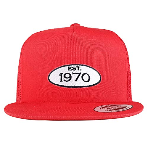 Trendy Apparel Shop Established 1970 Patch 50th Birthday 5 Panel Mesh Back Cap