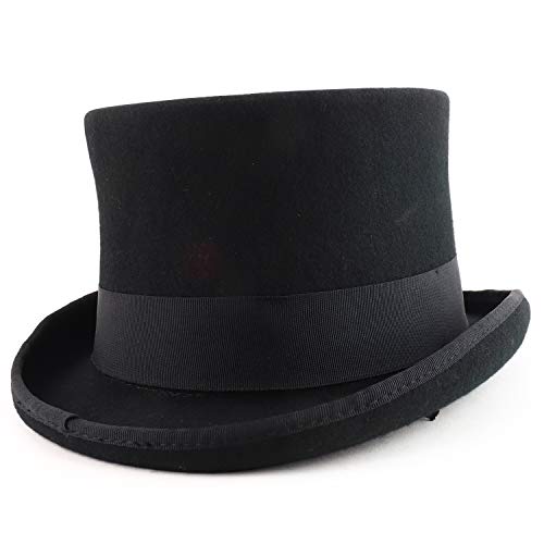 Trendy Apparel Shop Men's Wool Felt Tall Crown Top Hat