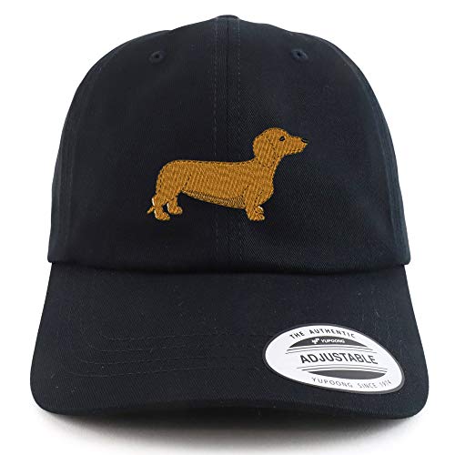 Trendy Apparel Shop XXL Dachshund Dog Embroidered Unstructured Cotton Cap